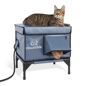 2-Door Enhanced Lift-Top Elevated Heated Outdoor Cat House Small
