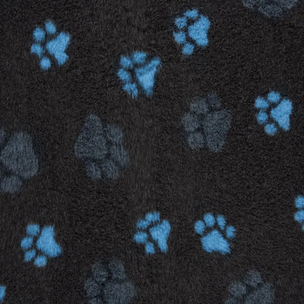 Charcoal paw print pet bedding by ProFleece - cut pieces